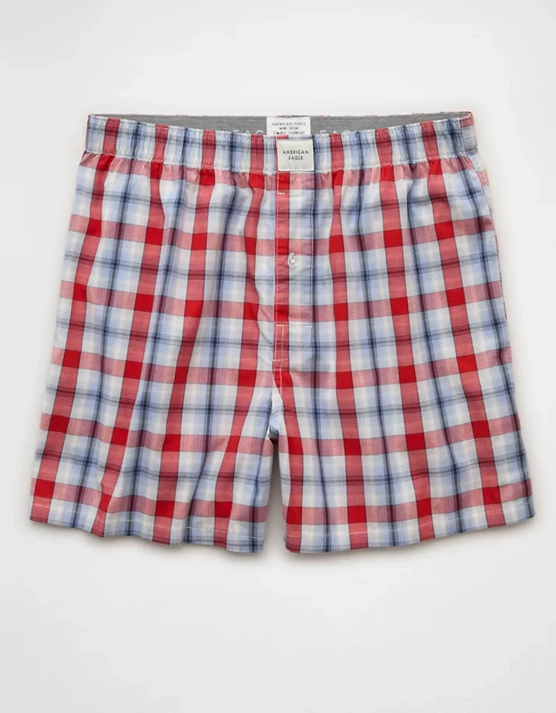 AEO Men's Plaid Stretch Boxer Short