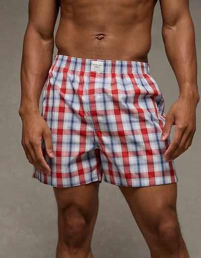 AEO Men's Plaid Stretch Boxer Short