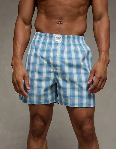 AEO Men's Plaid Stretch Boxer Short