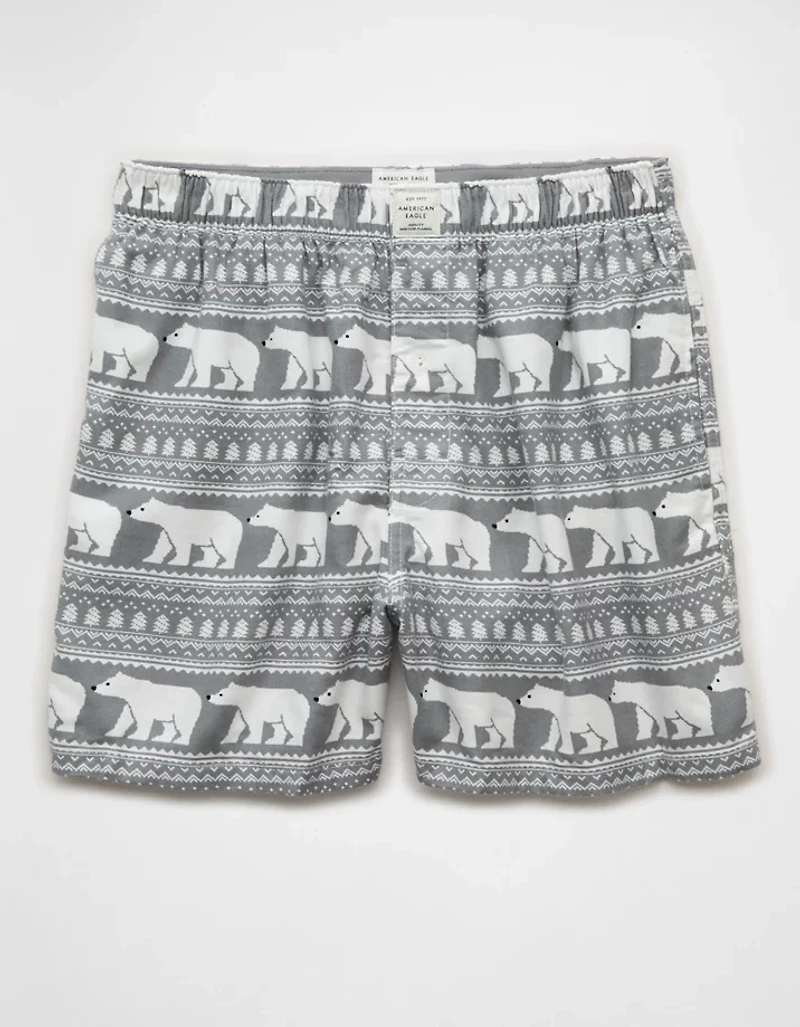AEO Polar Bears Flannel Pocket Boxer