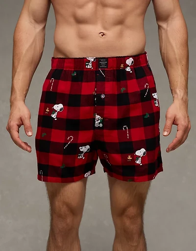 AEO Snoopy Flannel Pocket Boxer