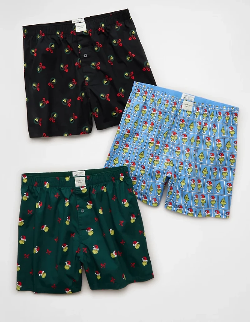 AEO Men's Grinch Stretch Boxer Short 3-Pack