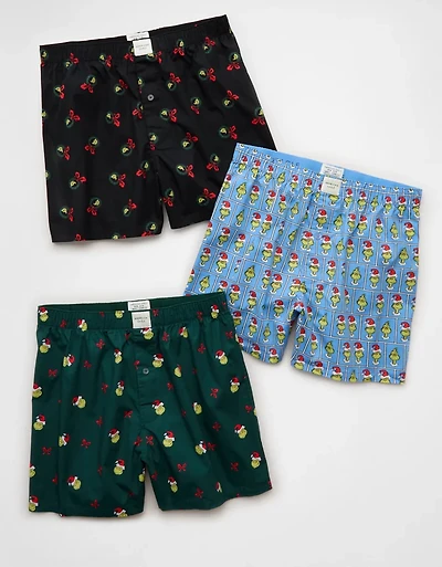 AEO Men's Grinch Stretch Boxer Short 3-Pack