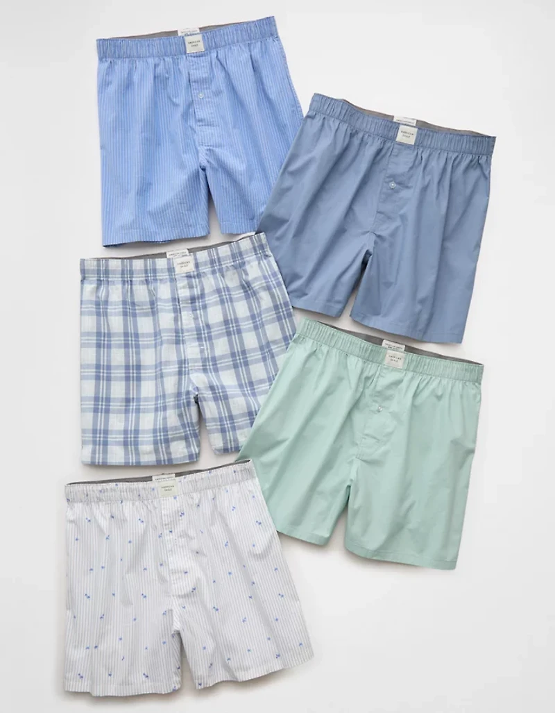 AEO Men's Stretch Cotton Boxer Short 5-Pack