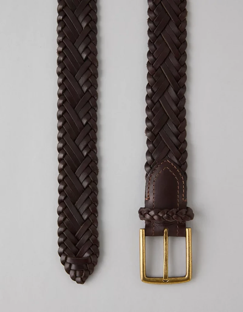 Ceinture en cuir tressée AE
