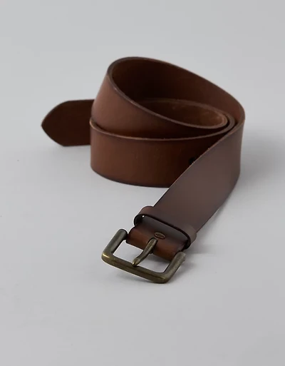 AE Square Buckle Leather Belt