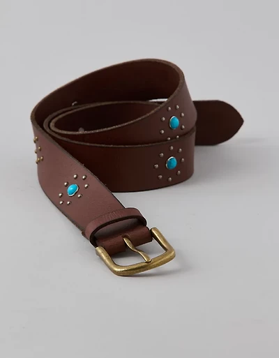 Ceinture en cuir cloutée style western AE