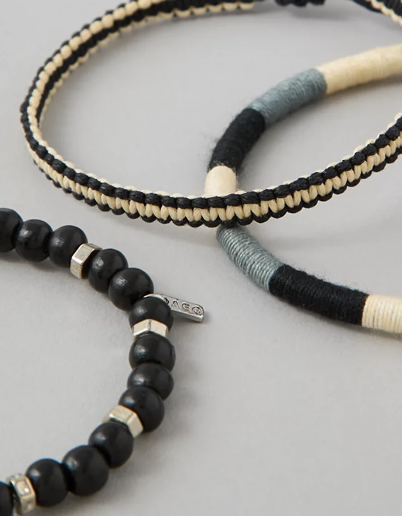 AE Beaded & Braided Bracelet 3-Pack