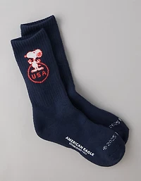 AE Peanuts Graphic Terry Crew Socks