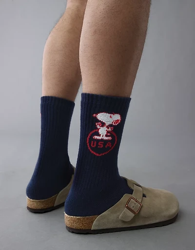 Mi-chaussettes en tissu éponge à image Peanuts AE