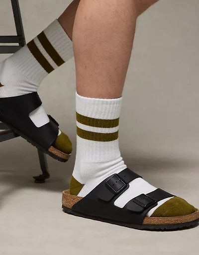 Lot de trois paires de mi-chaussettes en tissu éponge à rayures AE