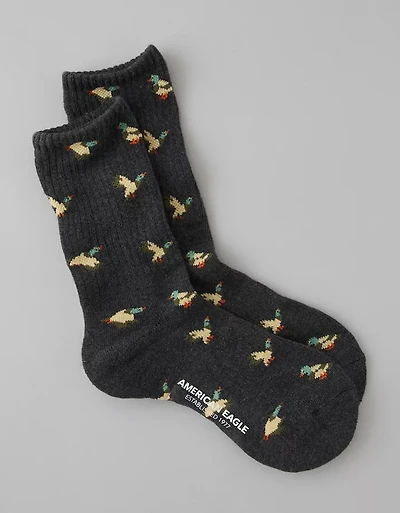 AE Graphic Terry Crew Socks