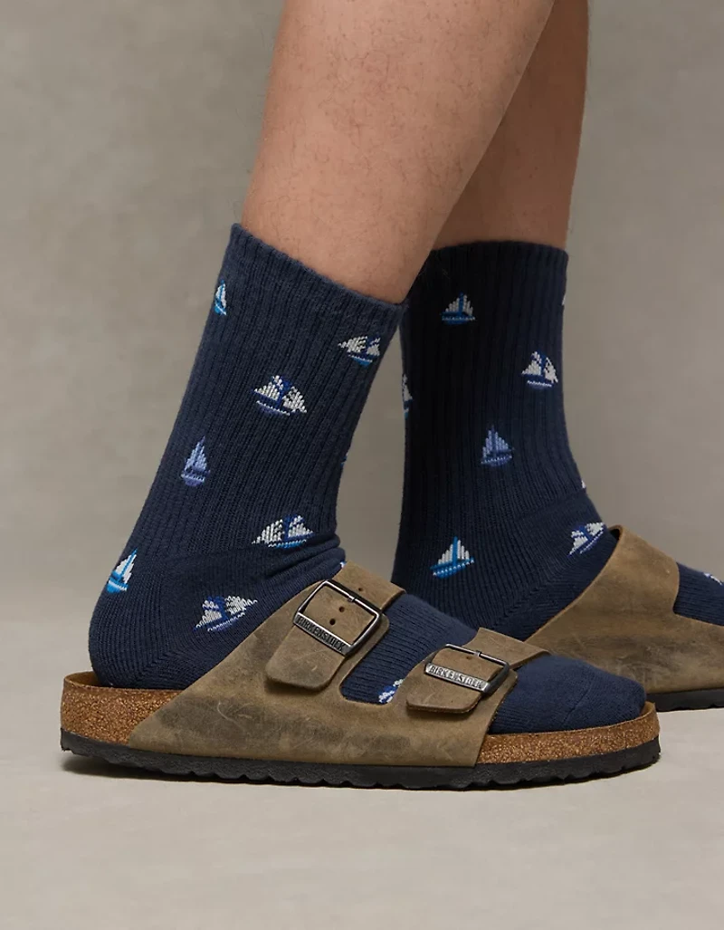 AE Graphic Terry Crew Socks