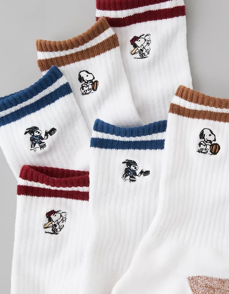 Lot de trois paires de mi-chaussettes Snoopy AE
