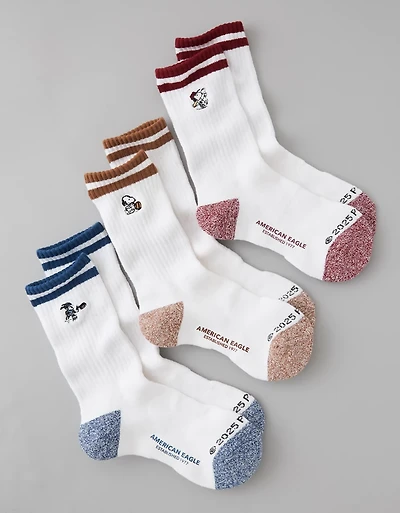 Emballage de trois paires de mi-chaussettes Charlie Brown AE