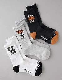 Lot de trois paires de mi-chaussettes Snoopy d’Halloween en tissu éponge AE
