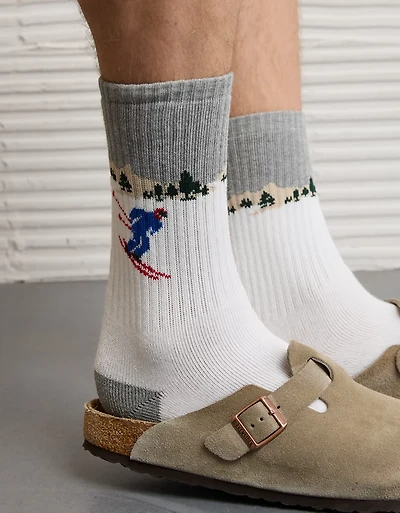 Mi-chaussettes en tissu éponge à image AE