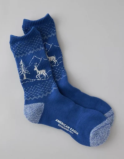 Mi-chaussettes en tissu éponge à image AE