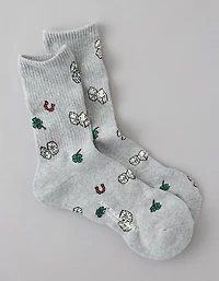 AE St. Patrick's Day Terry Crew Socks