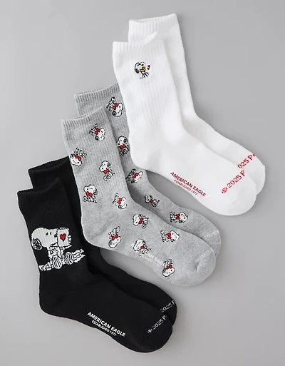 AE Snoopy Crew Socks 3-Pack