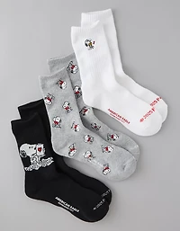 AE Snoopy Crew Socks 3-Pack