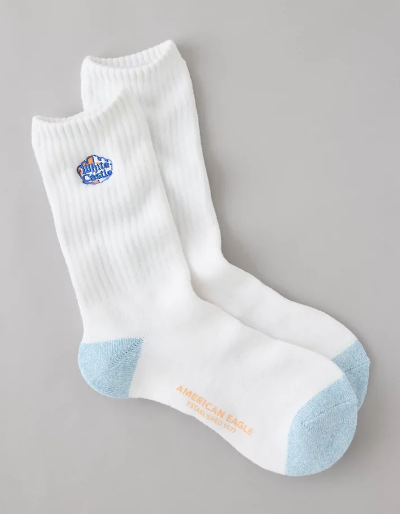 AE White Castle Crew Socks