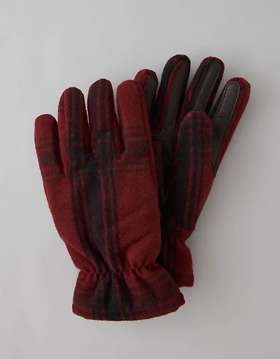 Gants en flanelle à carreaux AE