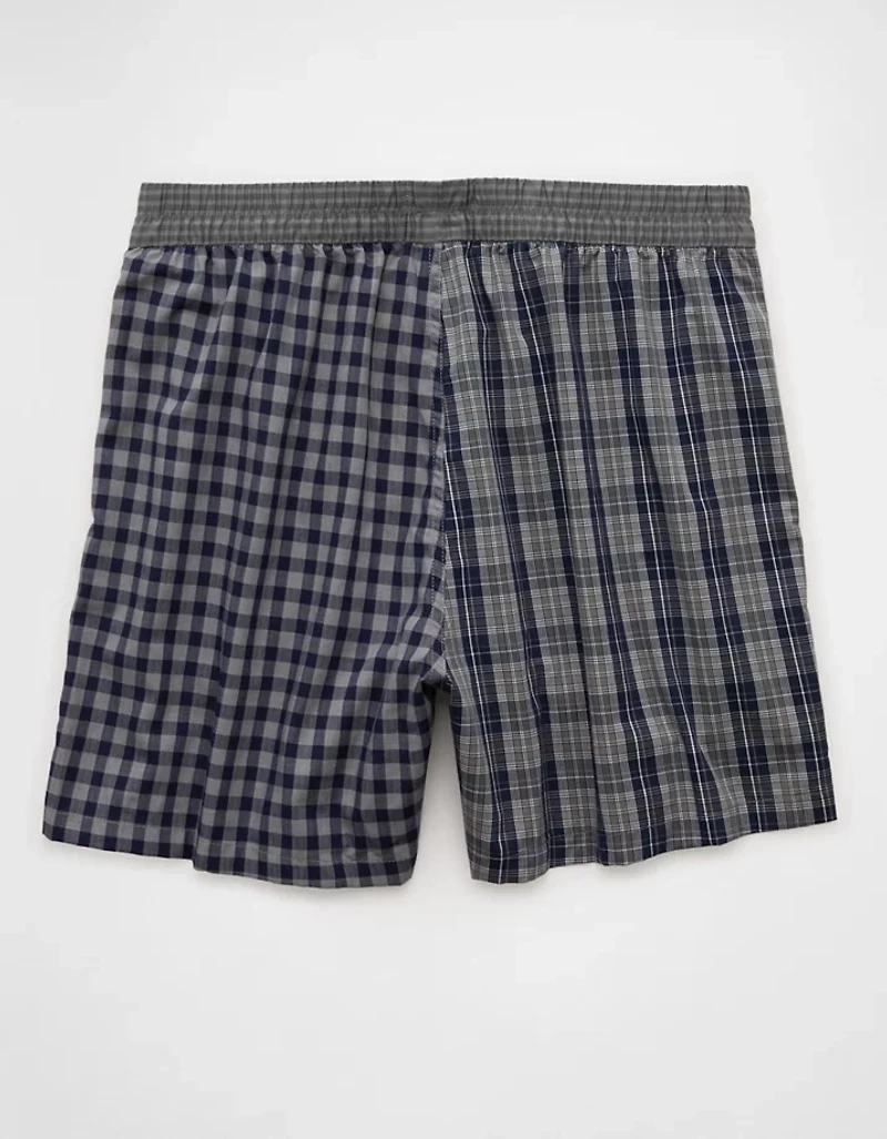 AEO Men's Plaid Stretch Poplin Boxer Short