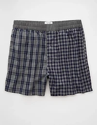 AEO Men's Plaid Stretch Poplin Boxer Short