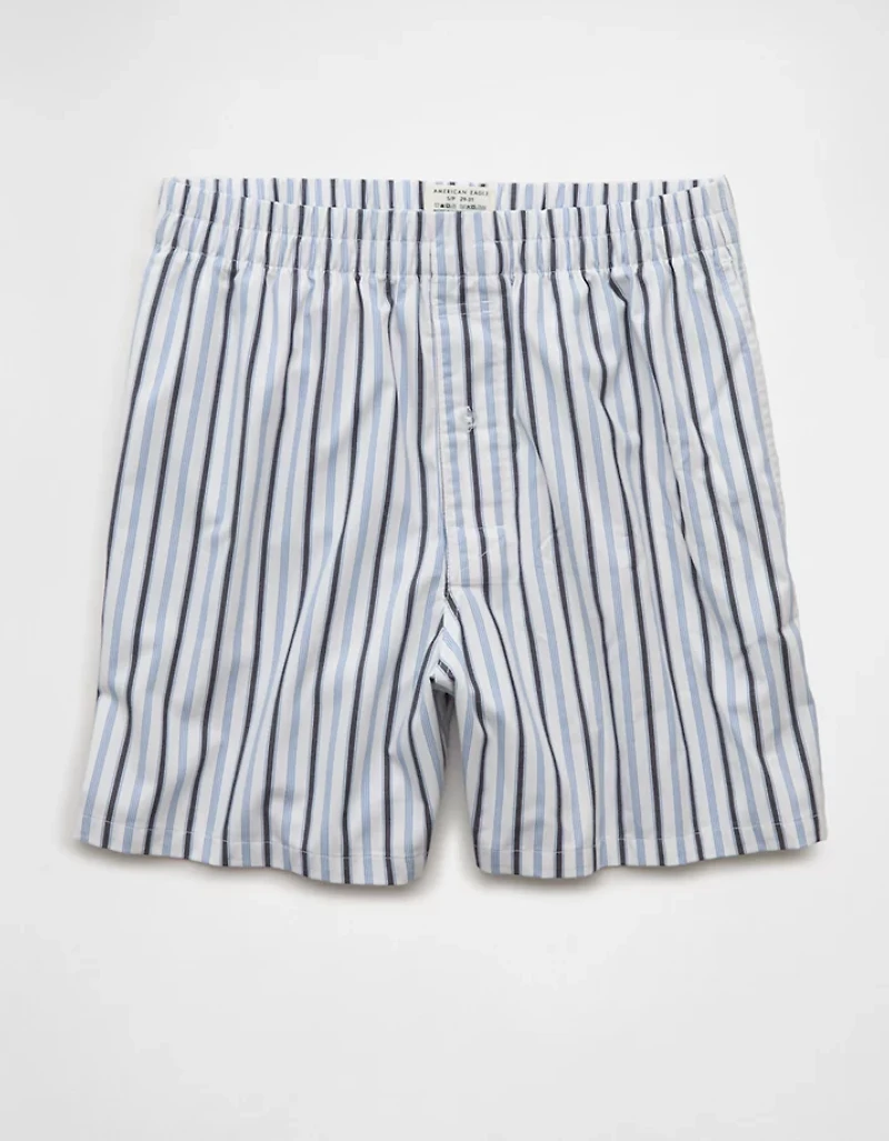 Caleçon boxeur à poche en popeline rayée pour hommes AEO