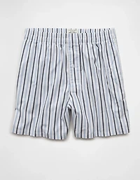 Caleçon boxeur à poche en popeline rayée pour hommes AEO