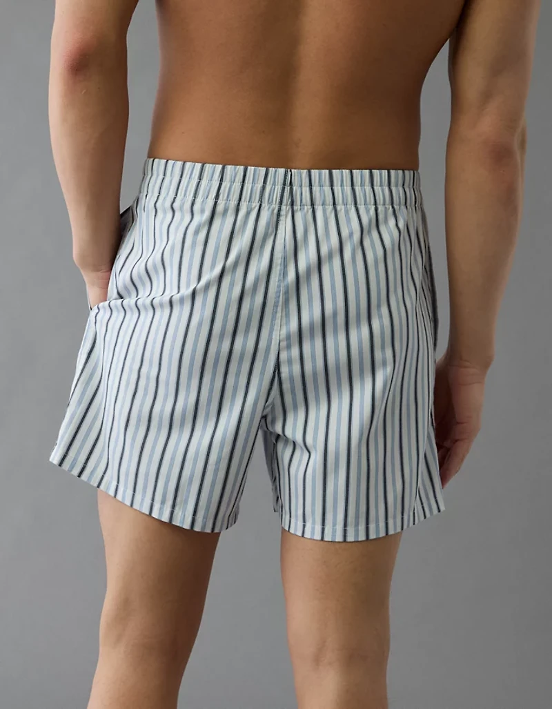 Caleçon boxeur à poche en popeline rayée pour hommes AEO