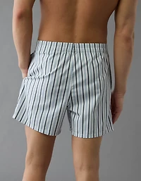 Caleçon boxeur à poche en popeline rayée pour hommes AEO