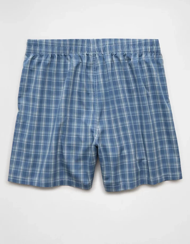 Caleçon boxeur à poche en popeline carreaux pour hommes AEO