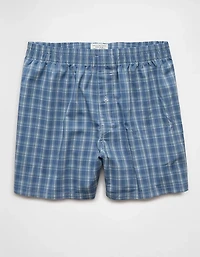 Caleçon boxeur à poche en popeline carreaux pour hommes AEO