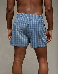 Caleçon boxeur à poche en popeline carreaux pour hommes AEO