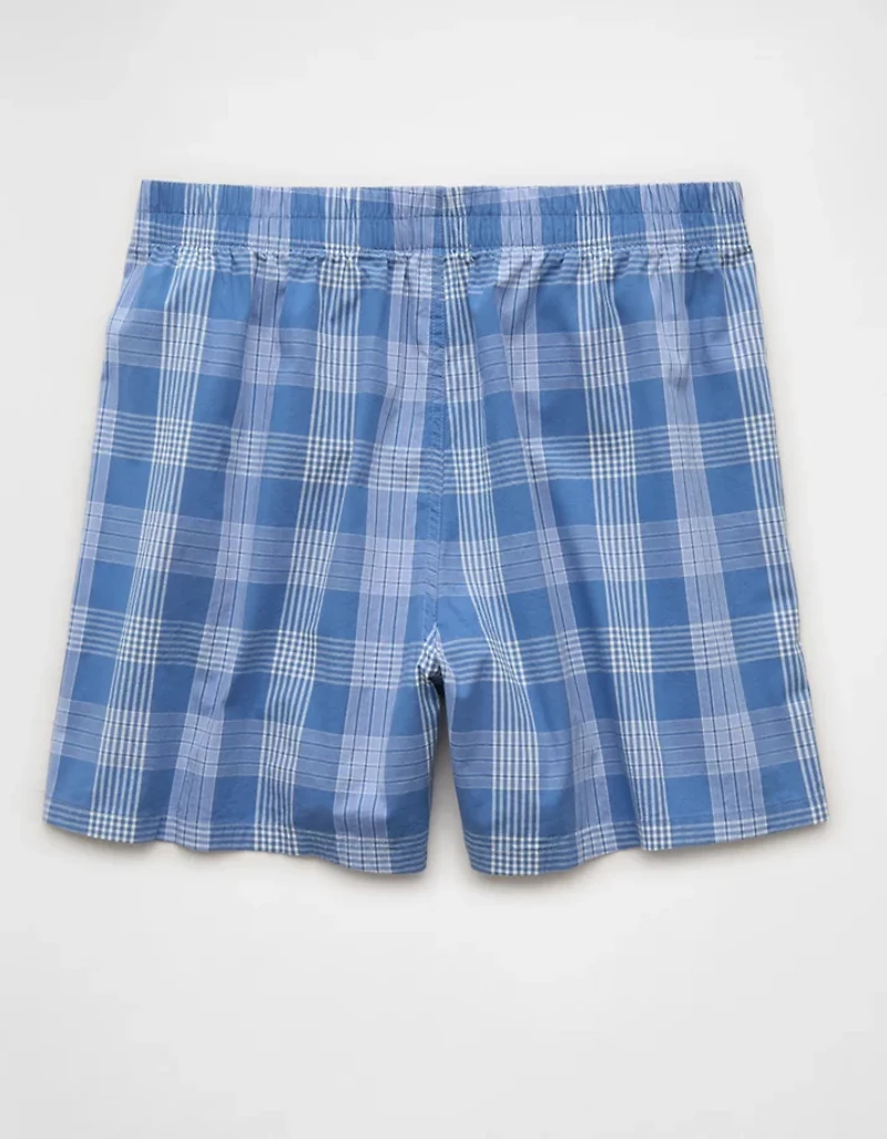 AEO Men's Poplin Plaid Classic Pocket Boxer Short