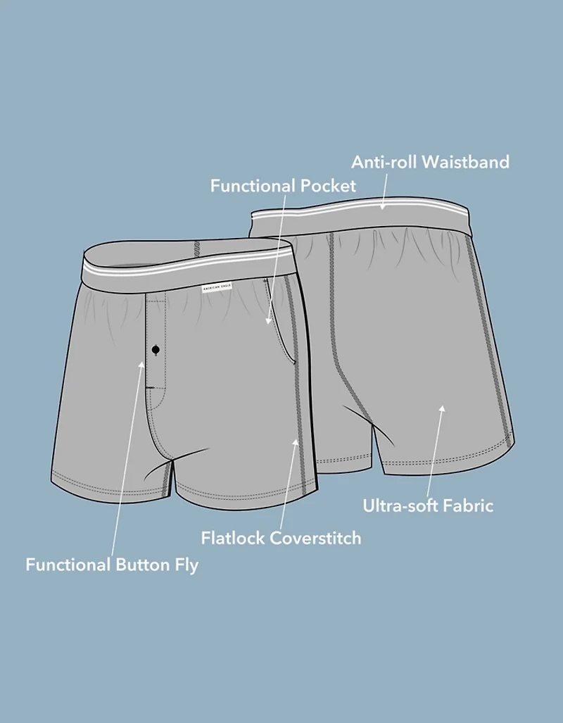 AEO Men's Poplin Plaid Classic Pocket Boxer Short