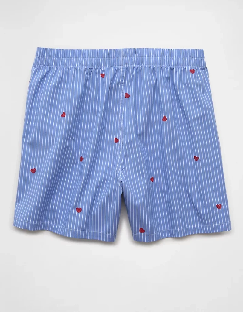 AEO Men's Striped Hearts Poplin Pocket Boxer Short