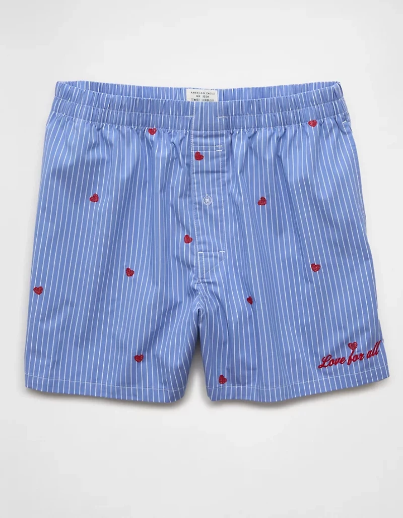 AEO Men's Striped Hearts Poplin Pocket Boxer Short