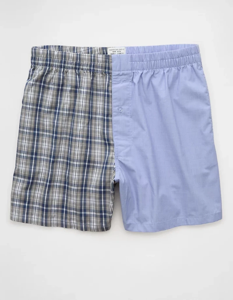 AEO Men's Plaid Stretch Poplin Pocket Boxer Short