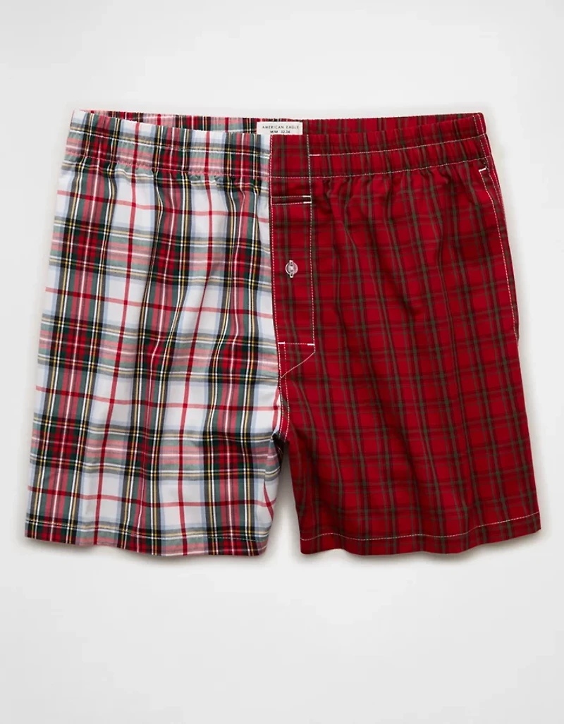 AEO Men's Plaid Stretch Poplin Pocket Boxer