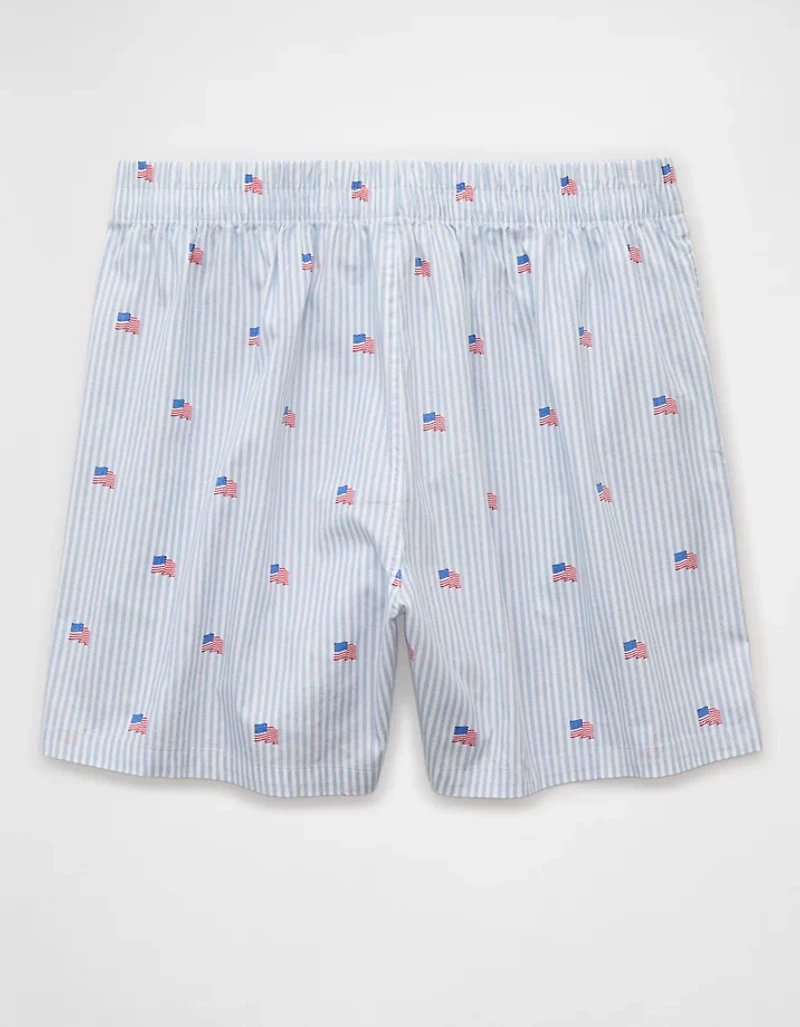 AEO Men's USA Flag Poplin Pocket Boxer Short