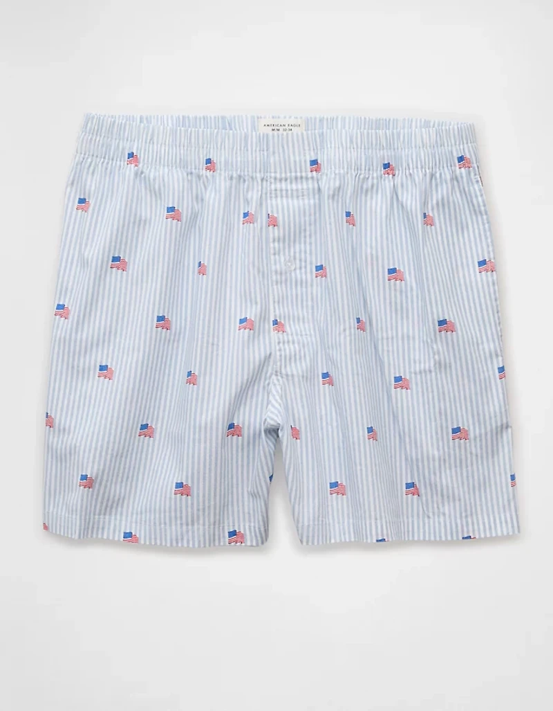 AEO Men's USA Flag Poplin Pocket Boxer Short