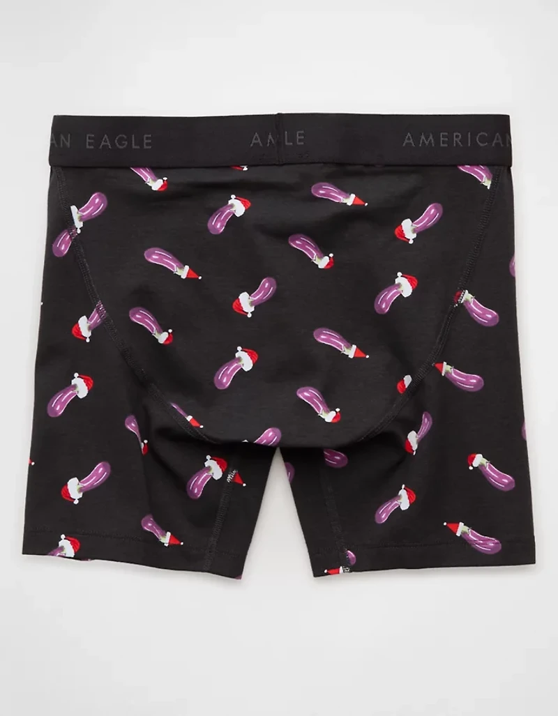 Caleçon boxeur ajusté classique de 6 po père Noël aubergine pour hommes AEO