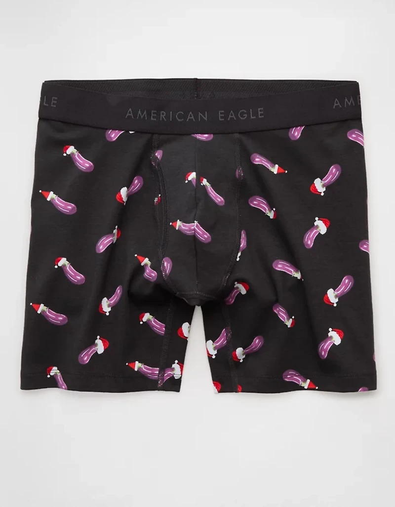 Caleçon boxeur ajusté classique de 6 po père Noël aubergine pour hommes AEO