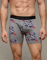 AEO Men's Pabst Blue Ribbon 6" Classic Cotton Boxer Brief