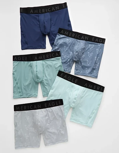 Lot de cinq caleçons boxeurs ajustés Flex 6 po pour hommes AEO