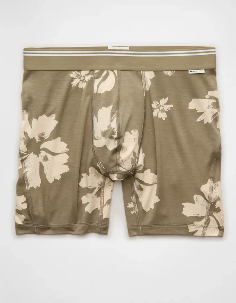 Caleçon boxeur ajusté ultradoux de 6 po imprimé floral pour hommes AEO