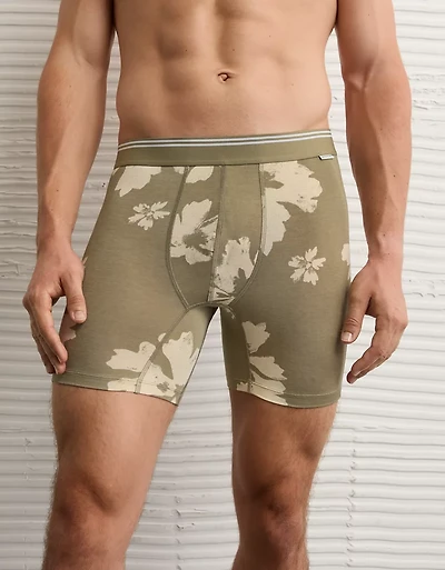 Caleçon boxeur ajusté ultradoux de 6 po imprimé floral pour hommes AEO